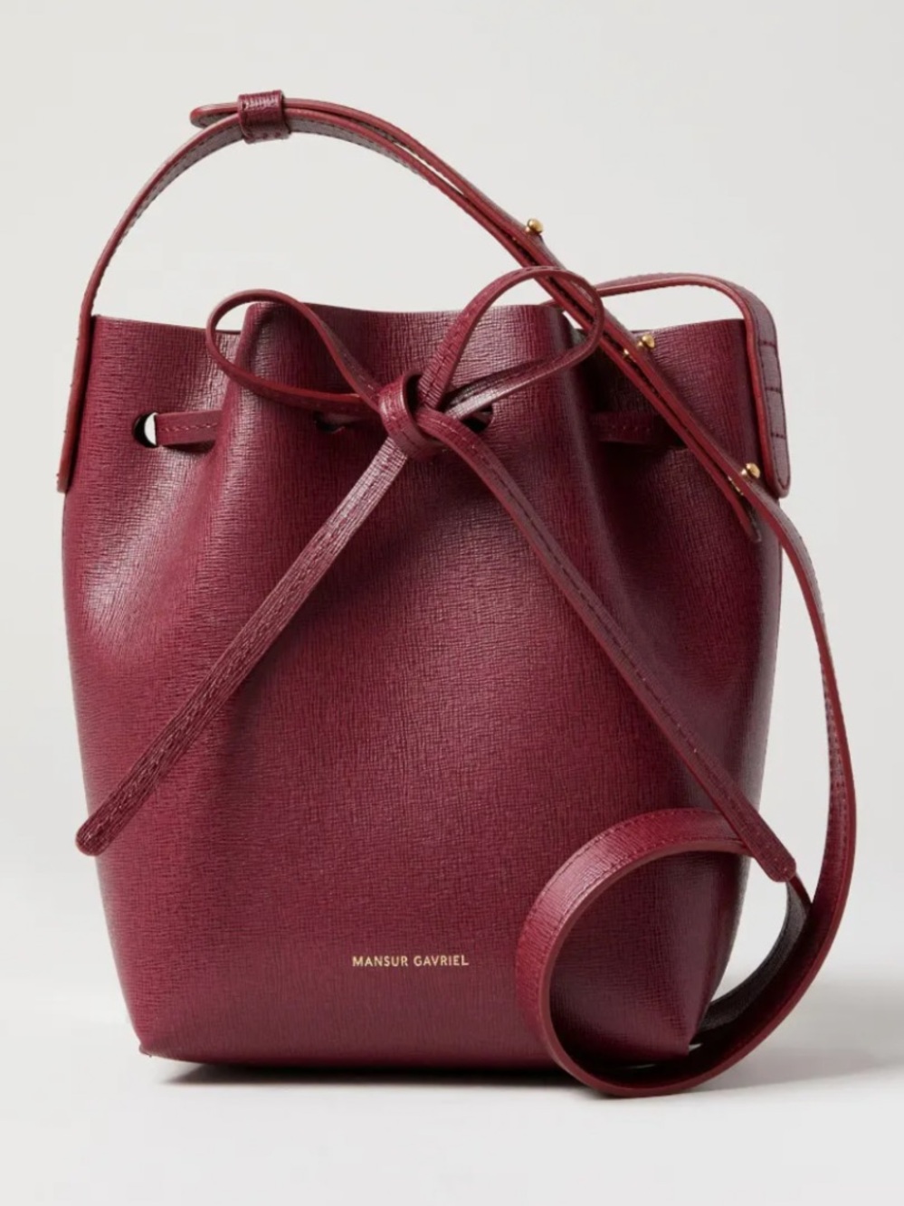 MANSUR GAVRIEL Mini Mini Bucket Bag, Claret
